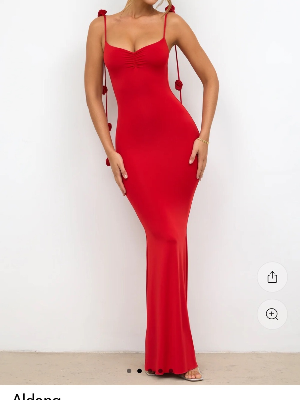 Oh Polly Red Tie-Shoulder Bodycon Maxi